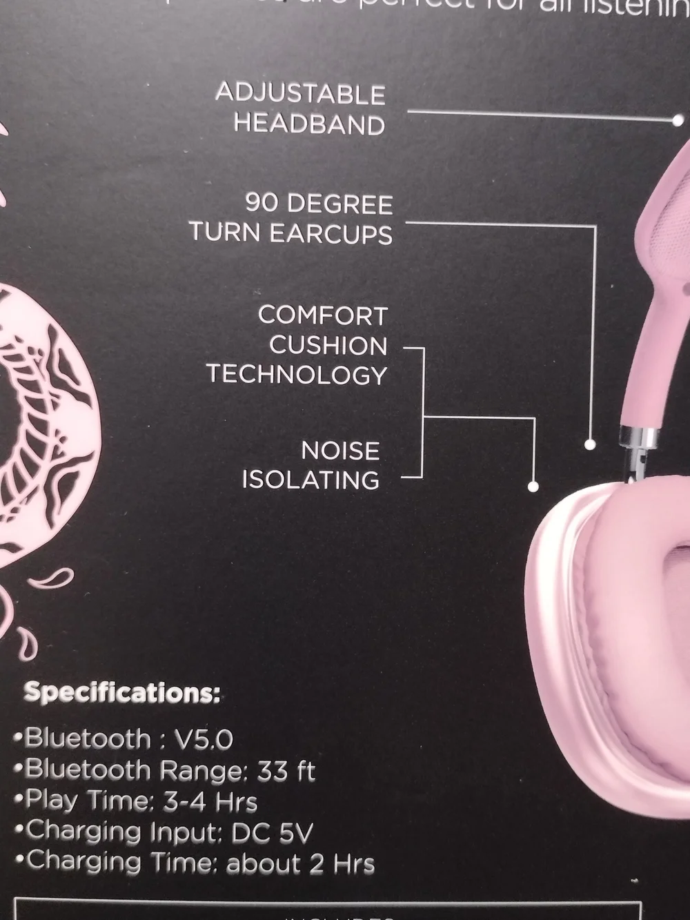 Ed Hardy Pink Wireless Headphones - Bluetooth Over-Ear